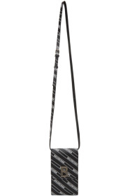 Balenciaga - Black & White Diagonal Logo Pouch