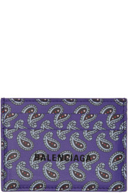 Balenciaga - パープル ペイズリー カード ホルダー