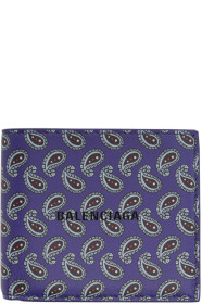 Balenciaga - Portefeuille à motif cachemire imprimé mauve