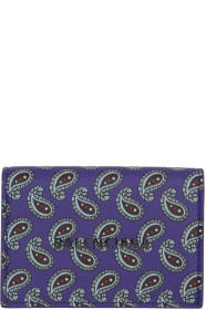 Balenciaga - Portefeuille à motif cachemire bleu Cash Mini