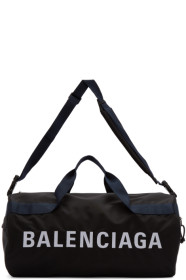 Balenciaga - Black & Navy Wheel Gym Bag