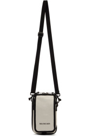 Balenciaga - Pochette à logo blanche Explorer