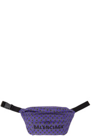Balenciaga - Navy & Black Paisley Wheel Belt Pouch