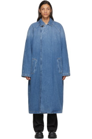 Balenciaga - Manteau en denim indigo Big Fit Car