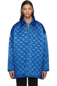 Balenciaga - Blouson matelassé en nylon bleu