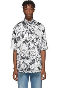 Balenciaga - Chemise en satin noire et blanche Magazine