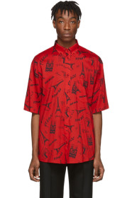 Balenciaga - レッド クレープ Tourist シャツ