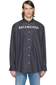 Balenciaga - ブラック チェスト ロゴ シャツ