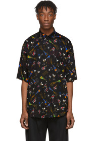 Balenciaga - ブラック クレープ Celebration シャツ