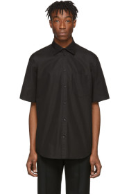 Balenciaga - ブラック ラバー ロゴ ショート スリーブ シャツ