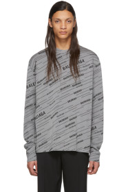Balenciaga - Pull gris Jacquard