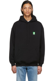 Balenciaga - Pull à capuche noir Green Logo