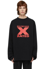 Balenciaga - Pull molletonné noir 'X Rated'