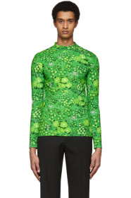 Balenciaga - T-shirt extensible vert Flowers