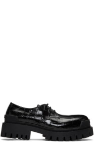 Balenciaga - Black Croc Strike Derbys