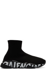 Balenciaga - Black Graffiti Sole Speed Runner Sneakers