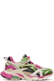 Balenciaga - White & Green Track.2 Sneakers