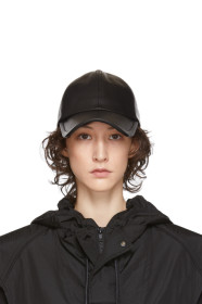 Juun.J - ブラック レザー ベースボール キャップ