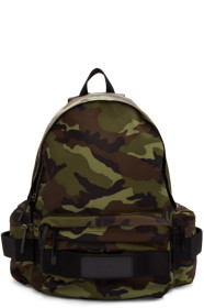 Juun.J - Khaki Camo Nylon Backpack