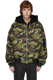 Juun.J - Black & Green 'Symmetry' Camo Bomber Jacket