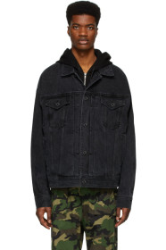 Juun.J - Black Denim Hoodie Jacket