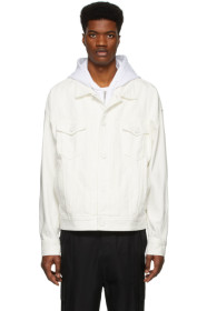 Juun.J - White Denim Hoodie Jacket
