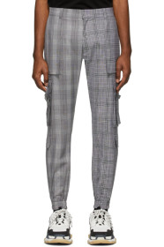 Juun.J - Black & White Wool Check Cargo Pants