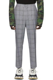 Juun.J - Black Check Wool Trousers