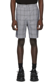 Juun.J - Black Check Wool Shorts