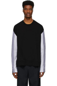 Juun.J - Black Striped Crewneck Sweater