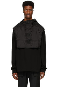 Juun.J - Black Nylon Overlay Hoodie