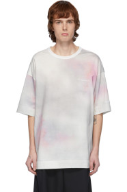 Juun.J - Pink & Grey Logo Tie-Dye T-Shirt