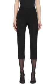 Mugler - Black Cropped Scuba Leggings