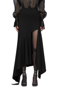 Mugler - Black Wool Mixed Length Skirt
