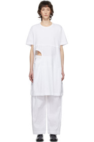 Comme des Garçons Homme Plus - White Cut-Out T-Shirt Dress