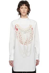 Comme des Garçons Homme Plus - 白色珍珠印花衬衫连衣裙