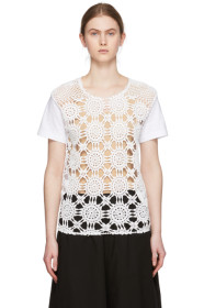 Comme des Garçons Homme Plus - White Crochet Lace T-Shirt