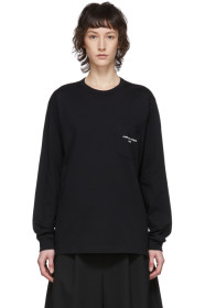 Comme des Garçons Homme Plus - 黑色徽标长袖 T 恤