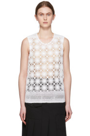 Comme des Garçons Homme Plus - White Crochet Lace Tank Top