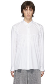 Comme des Garçons Homme Plus - White Broad Front Pleats Shirt