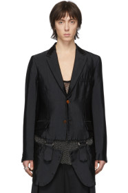 Comme des Garçons Homme Plus - Black Garment-Treated Buckle Blazer