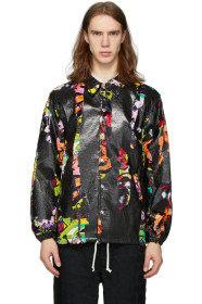 Comme des Garçons Homme Plus - ブラック & マルチカラー フェイクファー プリント ジャケット