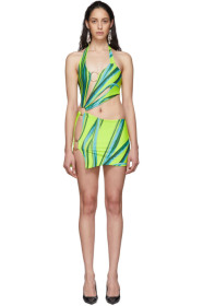 Louisa Ballou - SSENSE Exclusive Green & Blue Sex Wax Dress