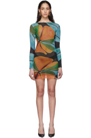 Louisa Ballou - SSENSE Exclusive Multicolor Low-Tide Double Layer Mesh Dress