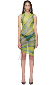 Louisa Ballou - SSENSE Exclusive Multicolor Ruched Mesh Dress