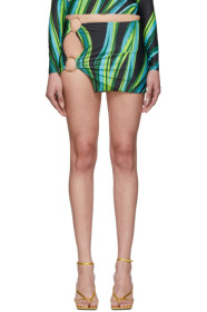 Louisa Ballou - SSENSE Exclusive Black & Green Double Ring Skirt