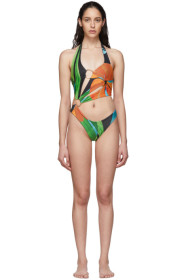 Louisa Ballou - SSENSE 限定 マルチカラー ハーフ ムーン ワンピース スイムスーツ