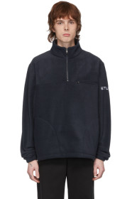 Stussy - Navy Half-Zip Mock Sweater