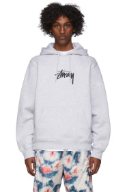 Stussy - Grey Stock Logo Hoodie