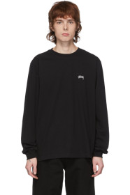 Stussy - Black Stock Logo Long Sleeve T-Shirt
